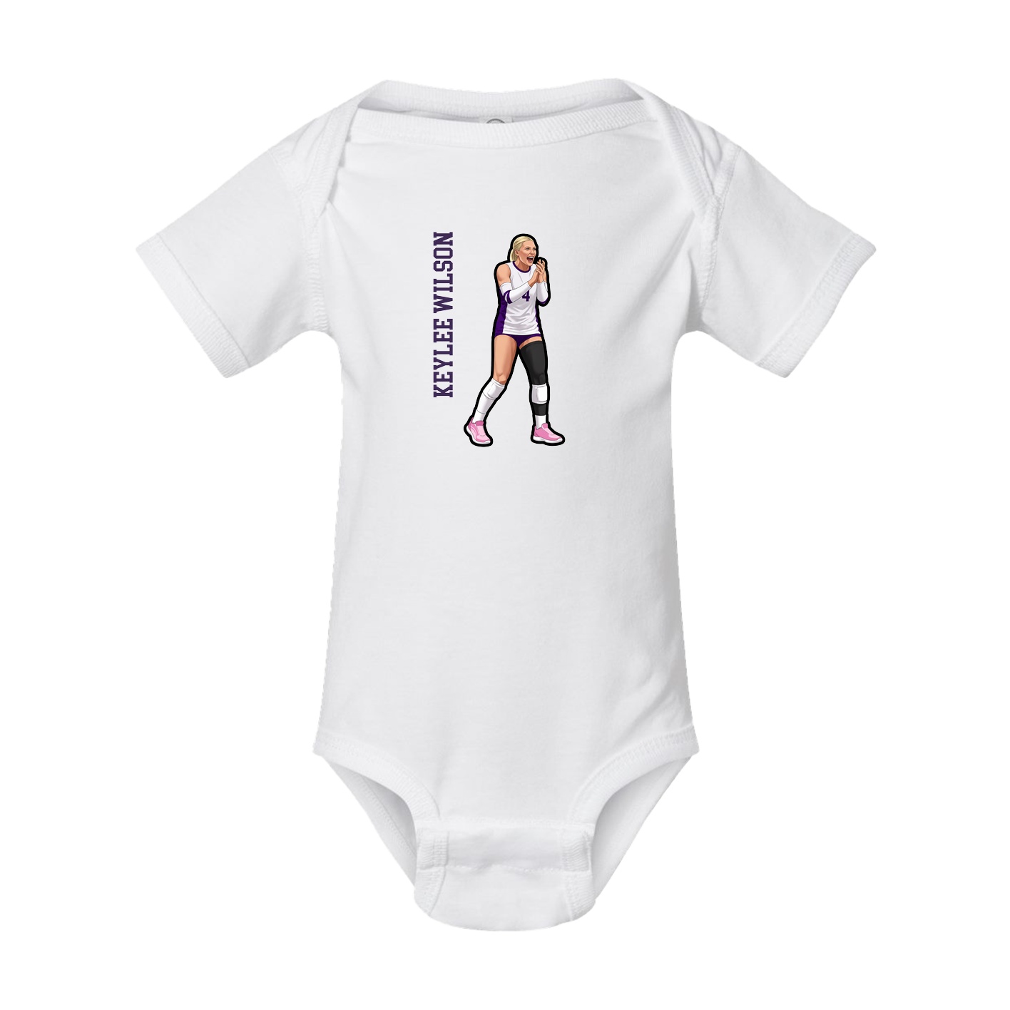 Baby Onesie — Name Vertical in White