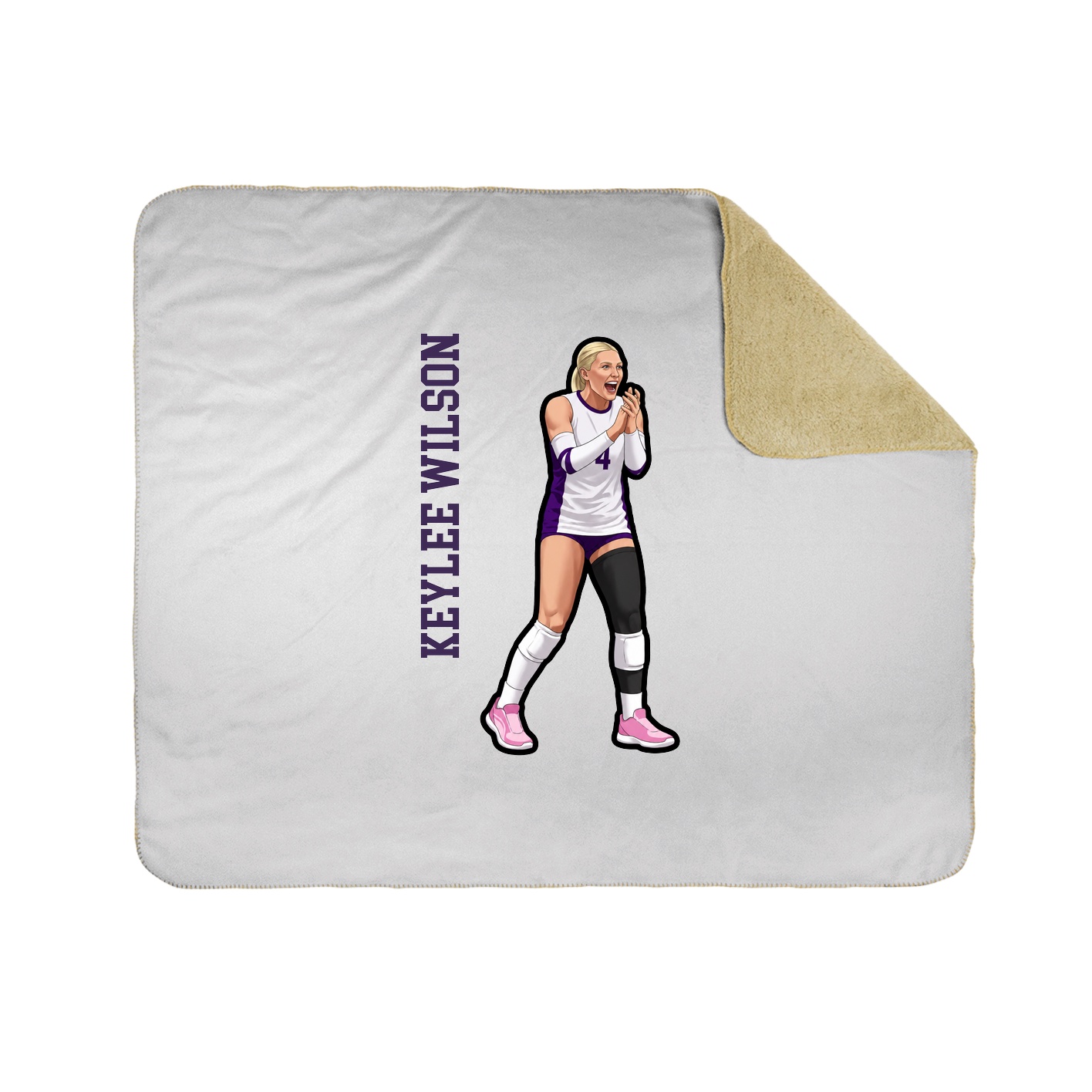 Throw Blanket — Name Vertical in White