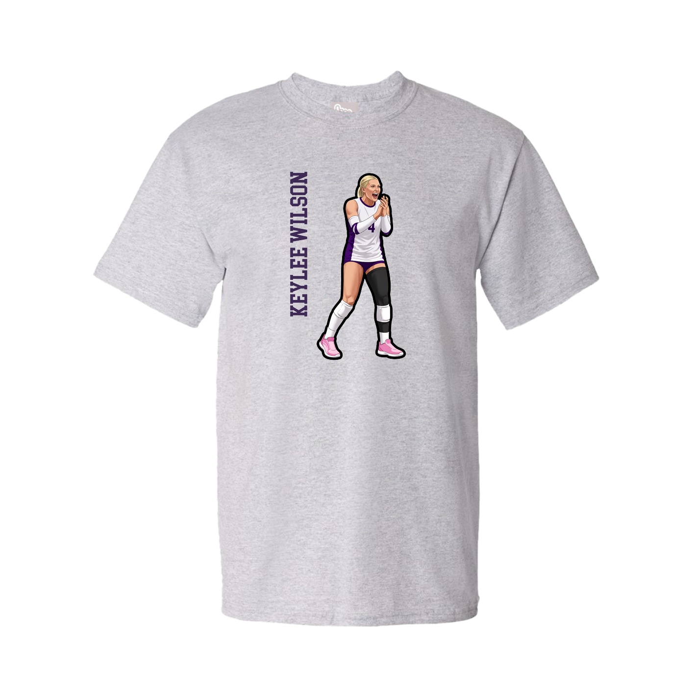 Tee — Name Vertical in Grey