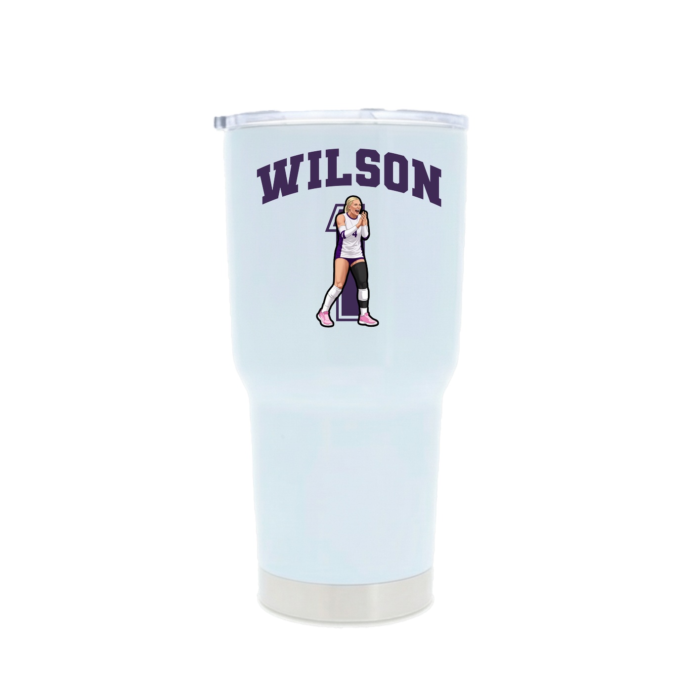 30oz Stainless Steel Tumbler — Number in White