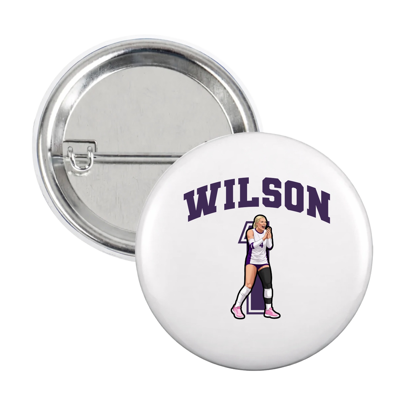 Game Day Button — Number in White