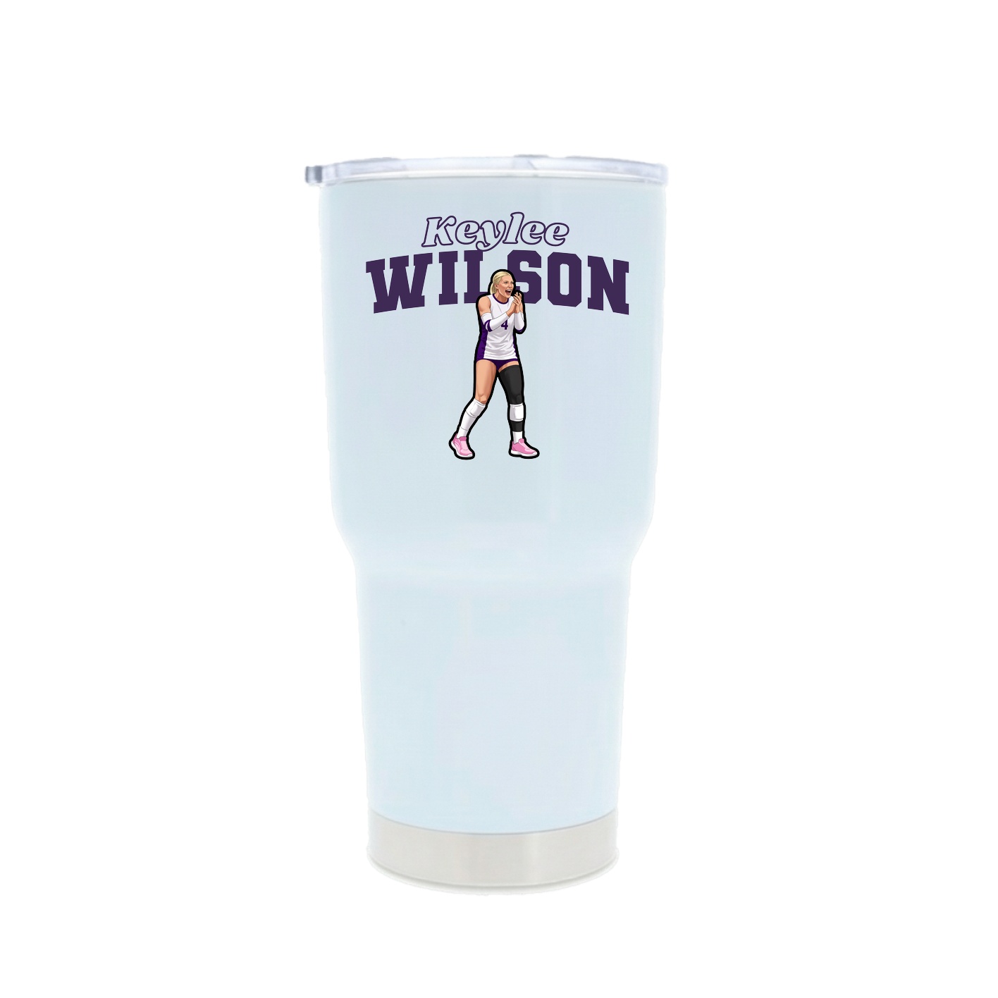 30oz Stainless Steel Tumbler — Name Arch in White