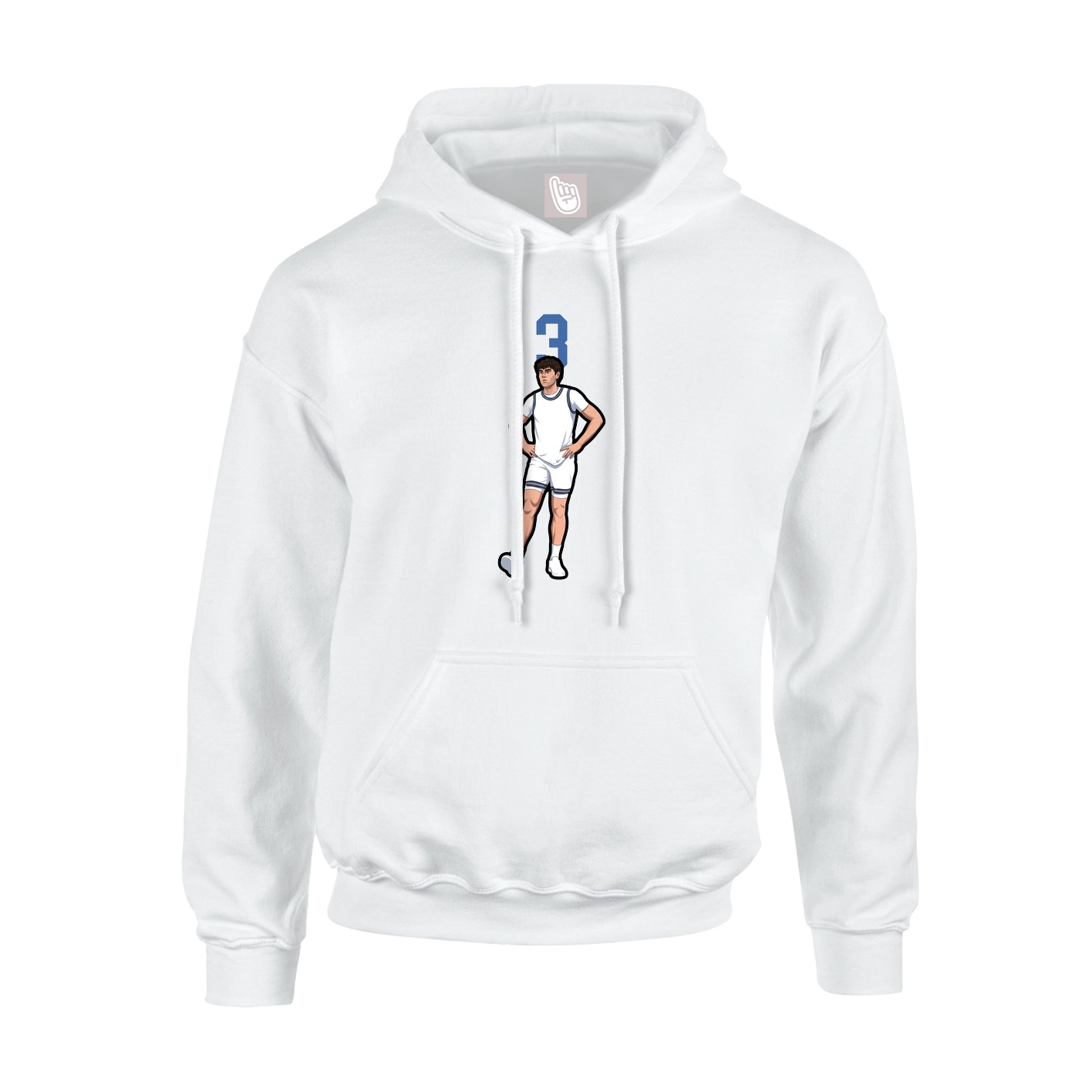 Youth Hoodie — Number Top in White