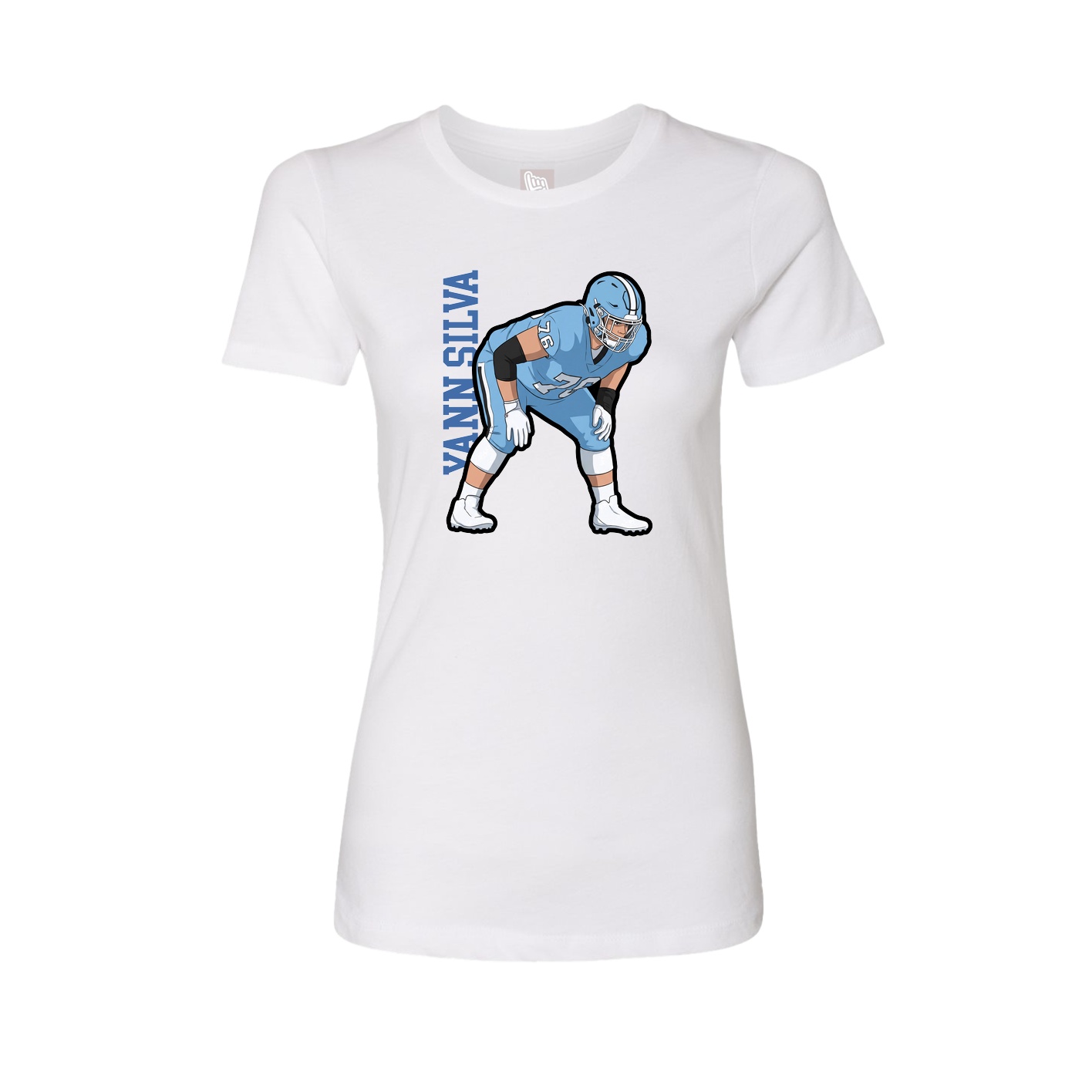 Fitted Women's Tee — Name Vertical in White