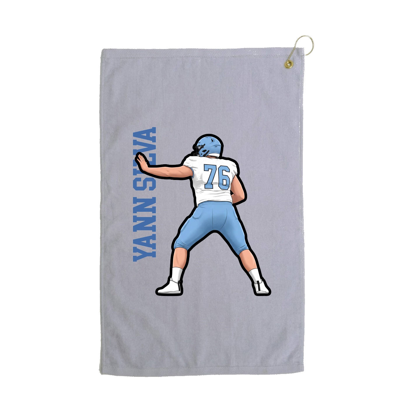 Golf Towel — Name Vertical in Grey