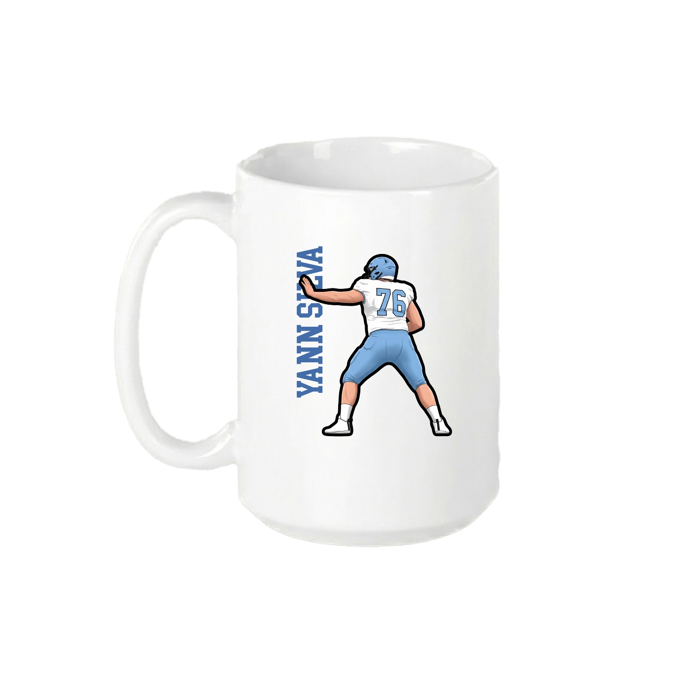 15oz Coffee Mug — Name Vertical in White