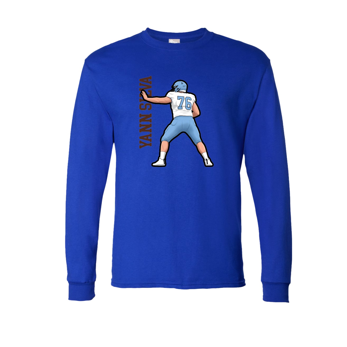 Long Sleeve Tee — Name Vertical in Royal