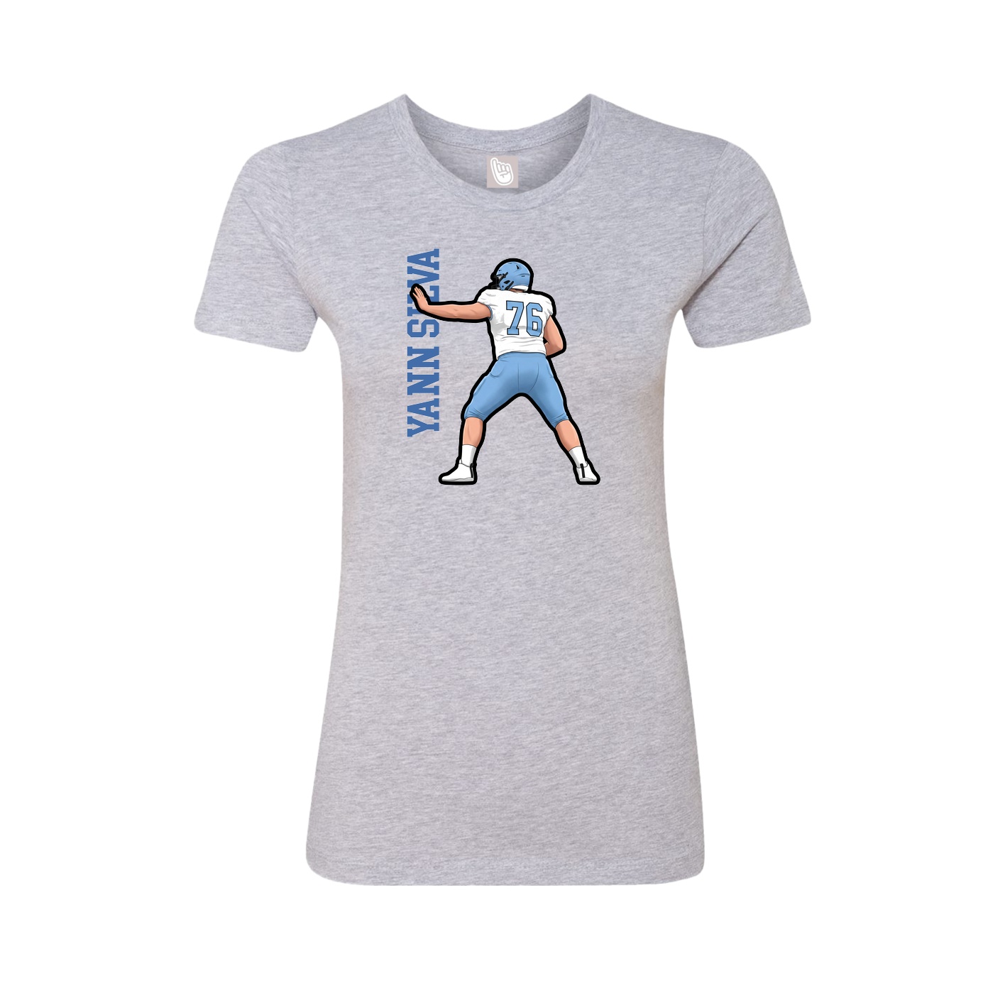 Fitted Women's Tee — Name Vertical in Grey