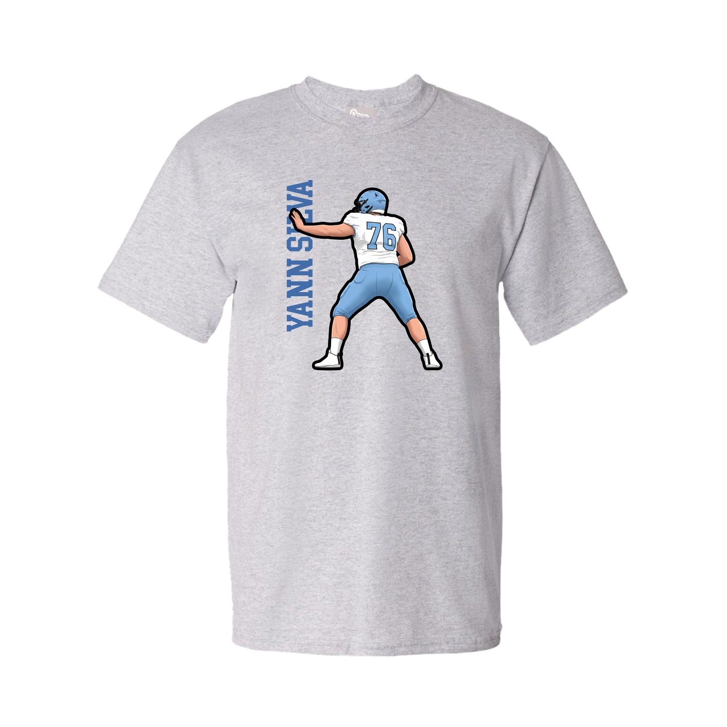 Youth Tee — Name Vertical in Grey
