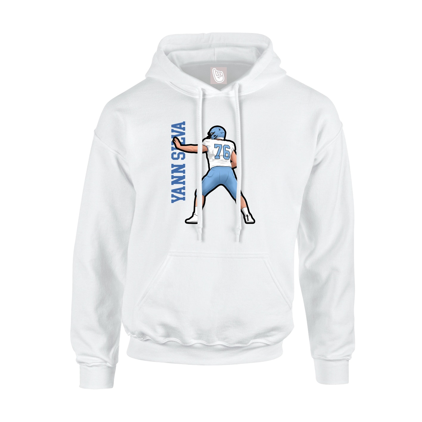 Hoodie — Name Vertical in White