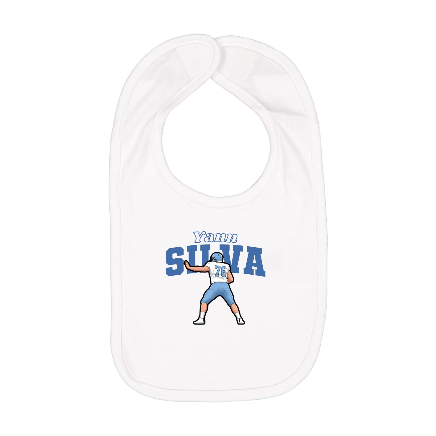 Infant Bib — Name Arch in White