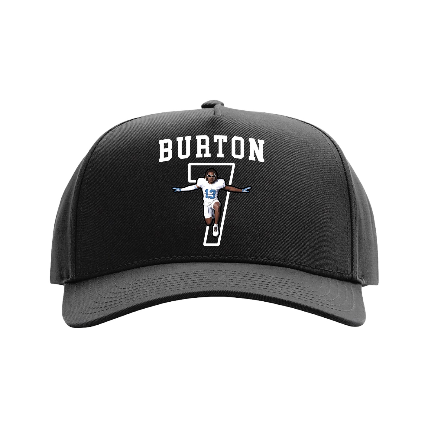 Full Fabric Five-Panel Champ Cap — Shirsey in Black