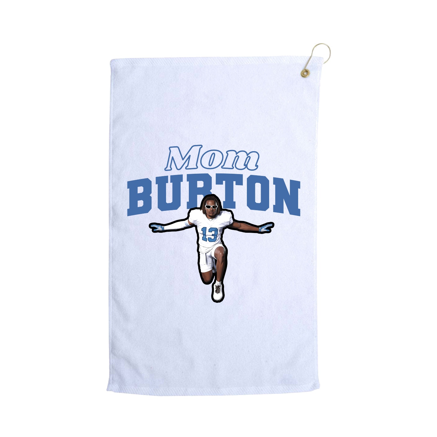 Golf Towel — Mothers Day Block in White