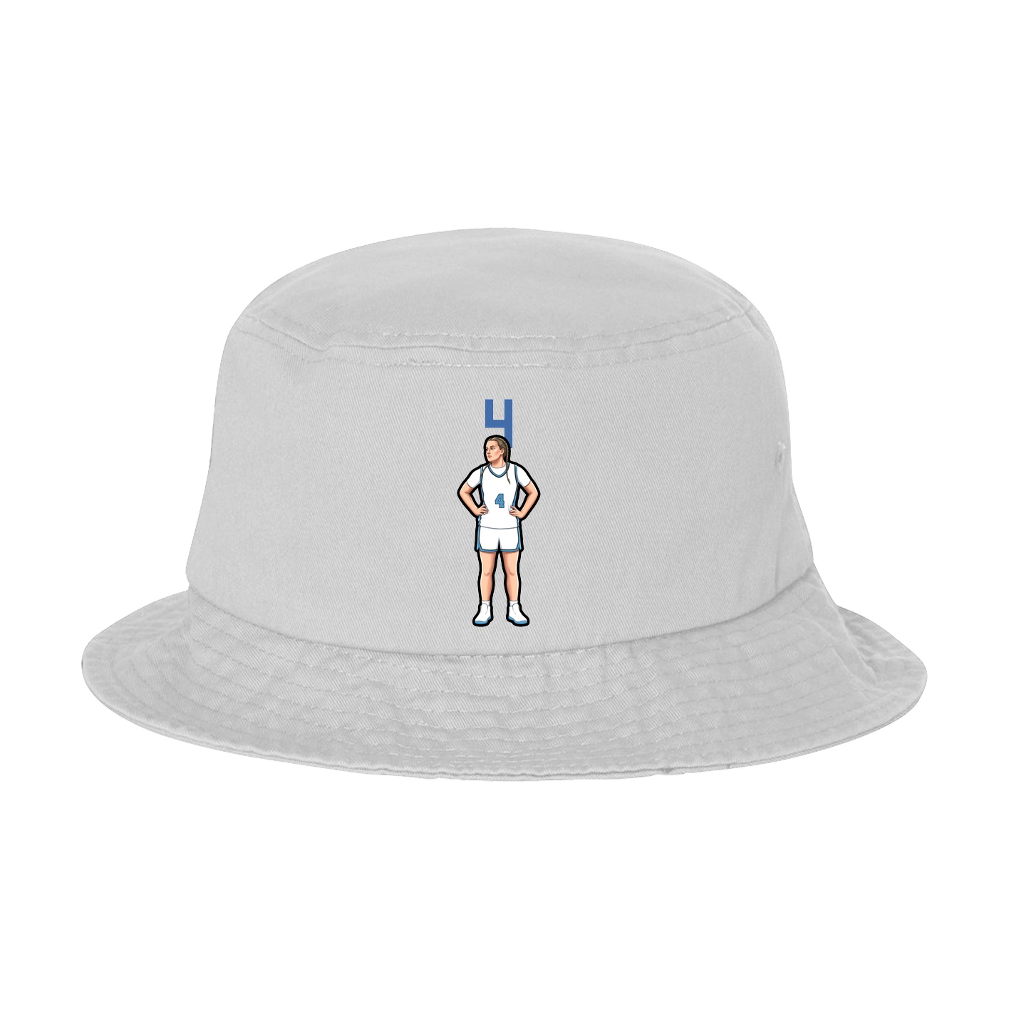 Bucket Cap — Number Top in White