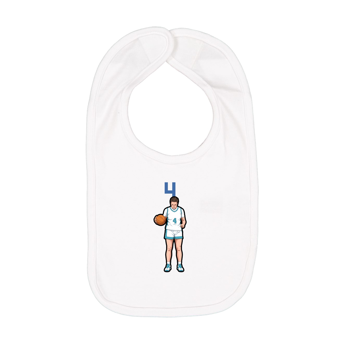 Infant Bib — Number Top in White