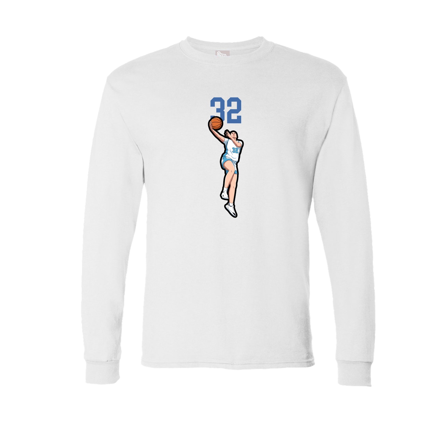 Long Sleeve Tee — Number Top in White