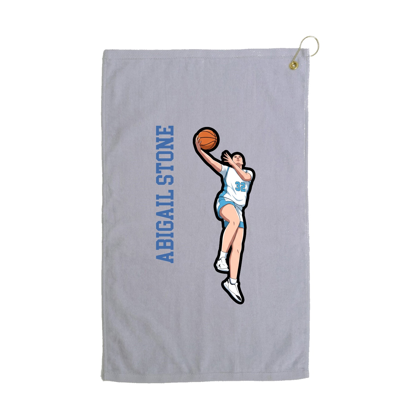 Golf Towel — Name Vertical in Grey