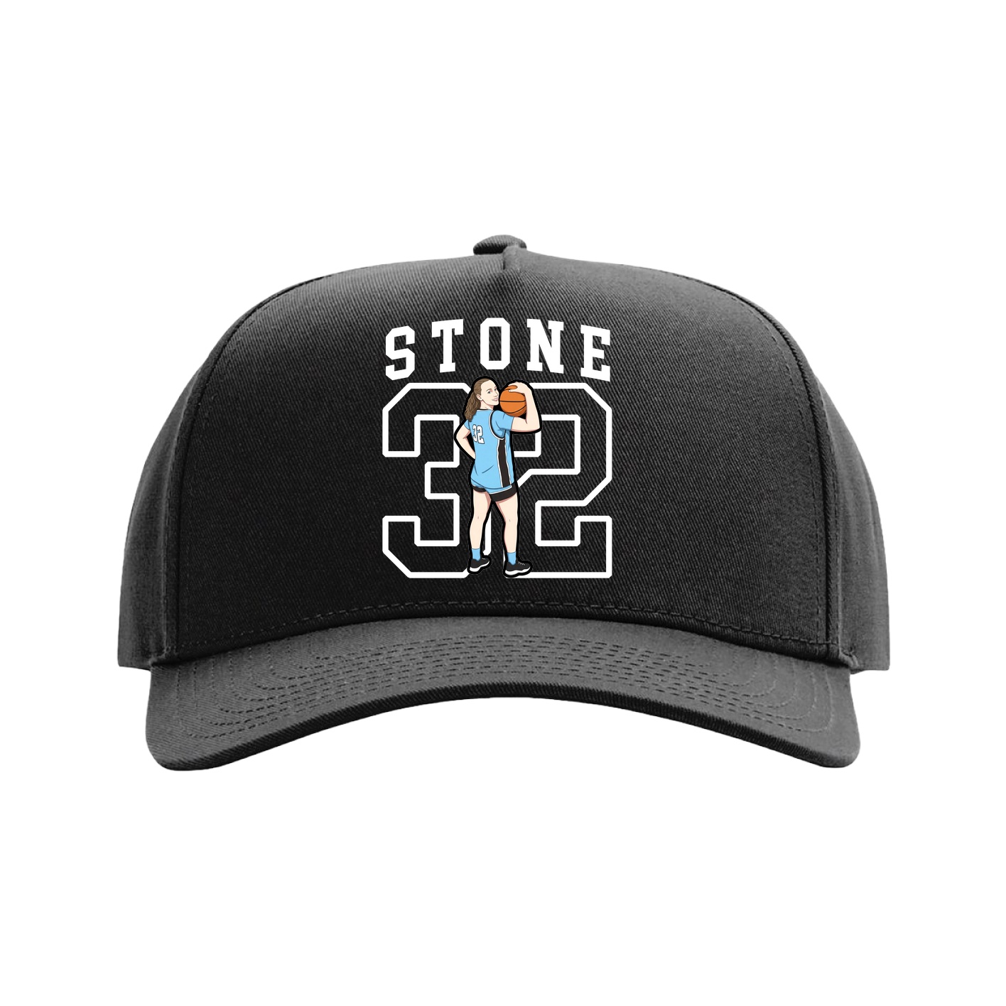 Full Fabric Five-Panel Champ Cap — Shirsey in Black
