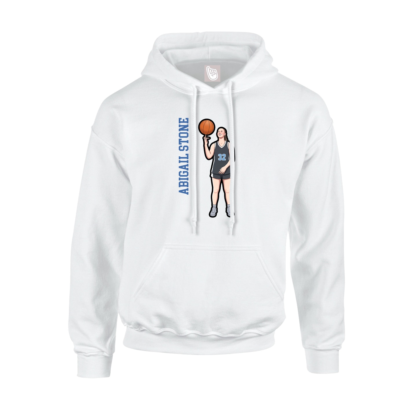 Hoodie — Name Vertical in White