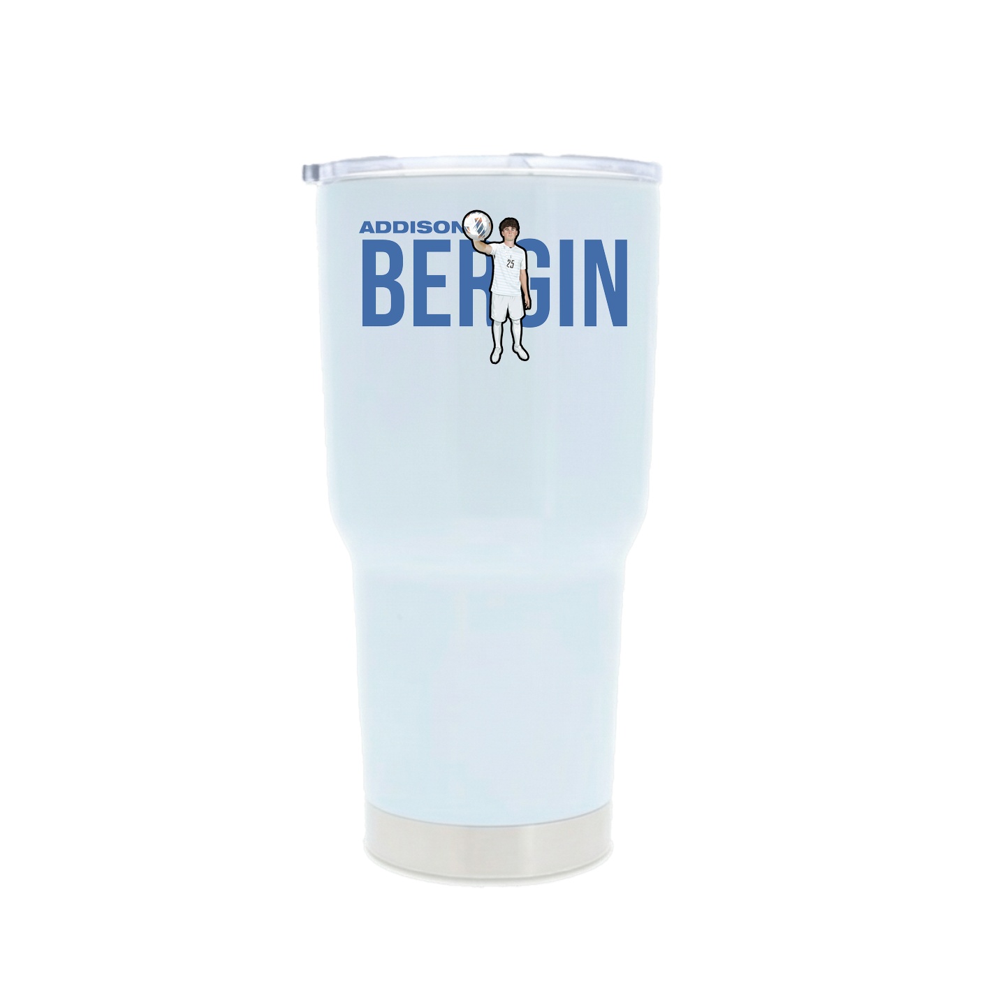 30oz Stainless Steel Tumbler — Player Name in White
