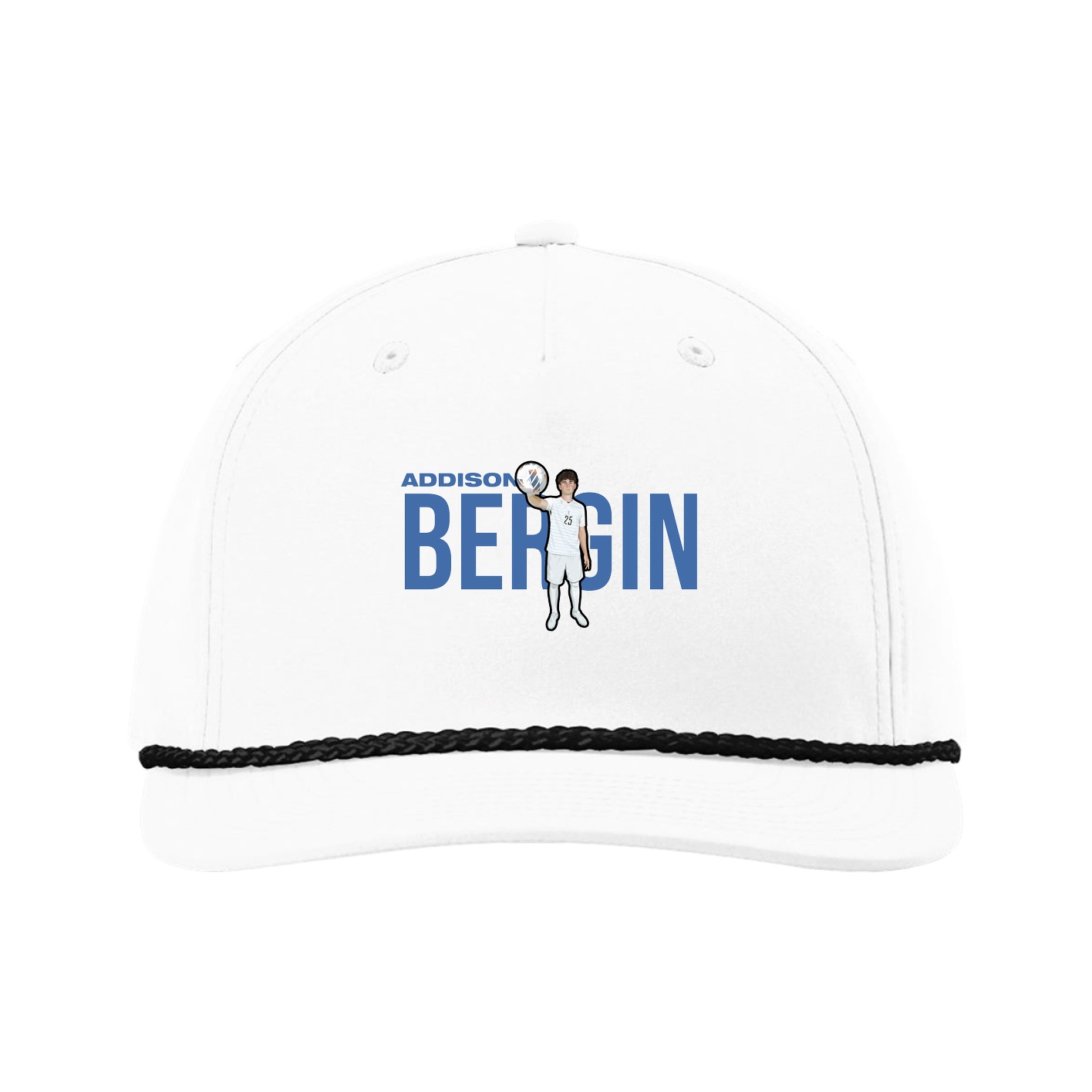 Five-Panel Classic Rope Cap — Player Name in White