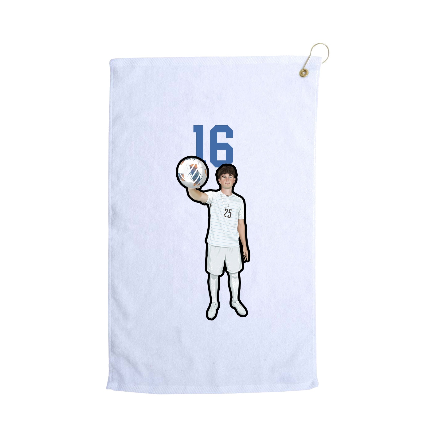 Golf Towel — Number Top in White