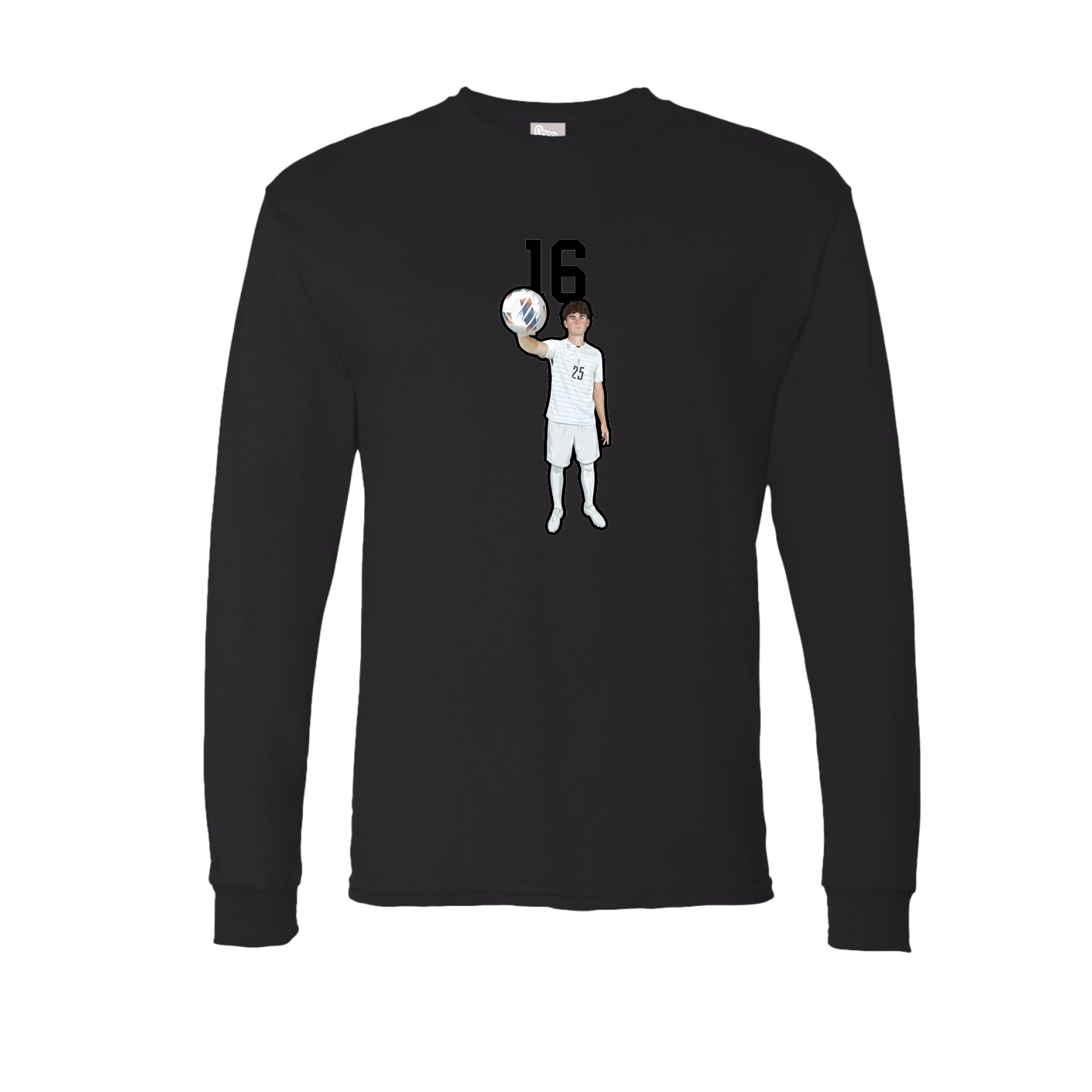 Long Sleeve Tee — Number Top in Black
