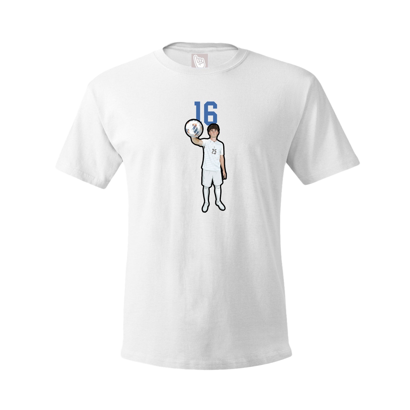 Youth Tee — Number Top in White