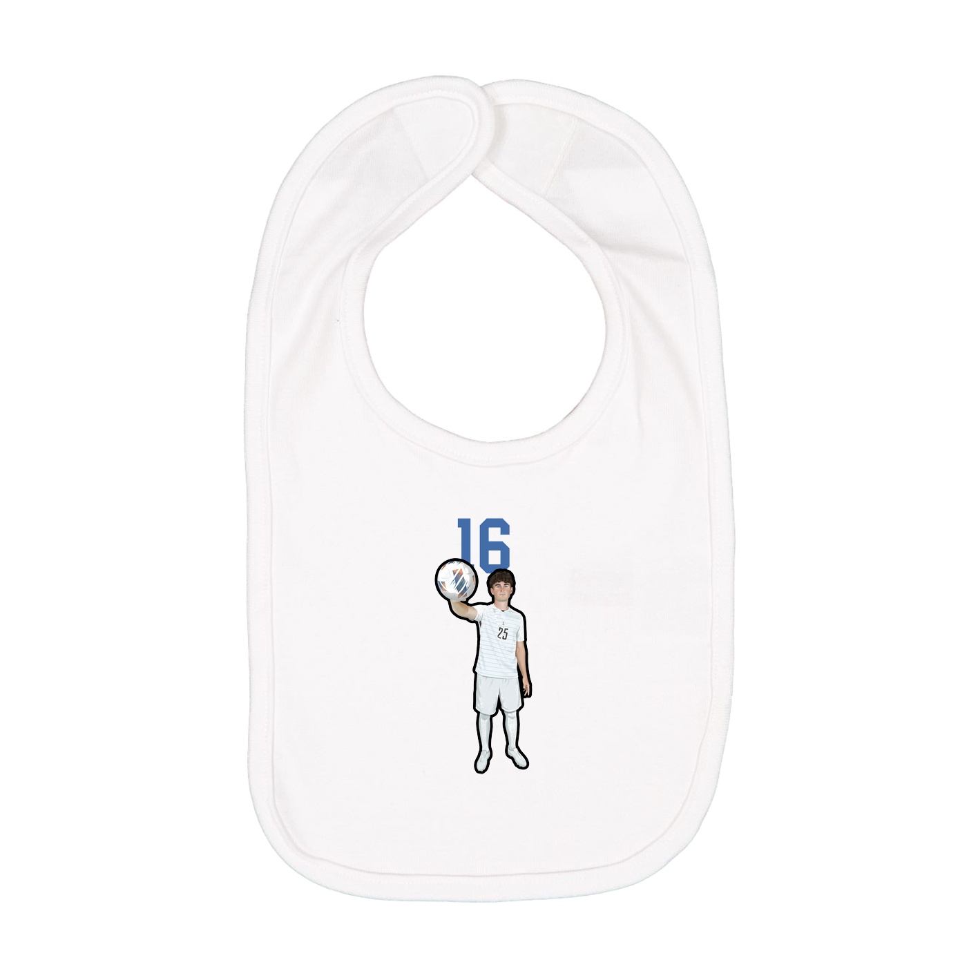 Infant Bib — Number Top in White