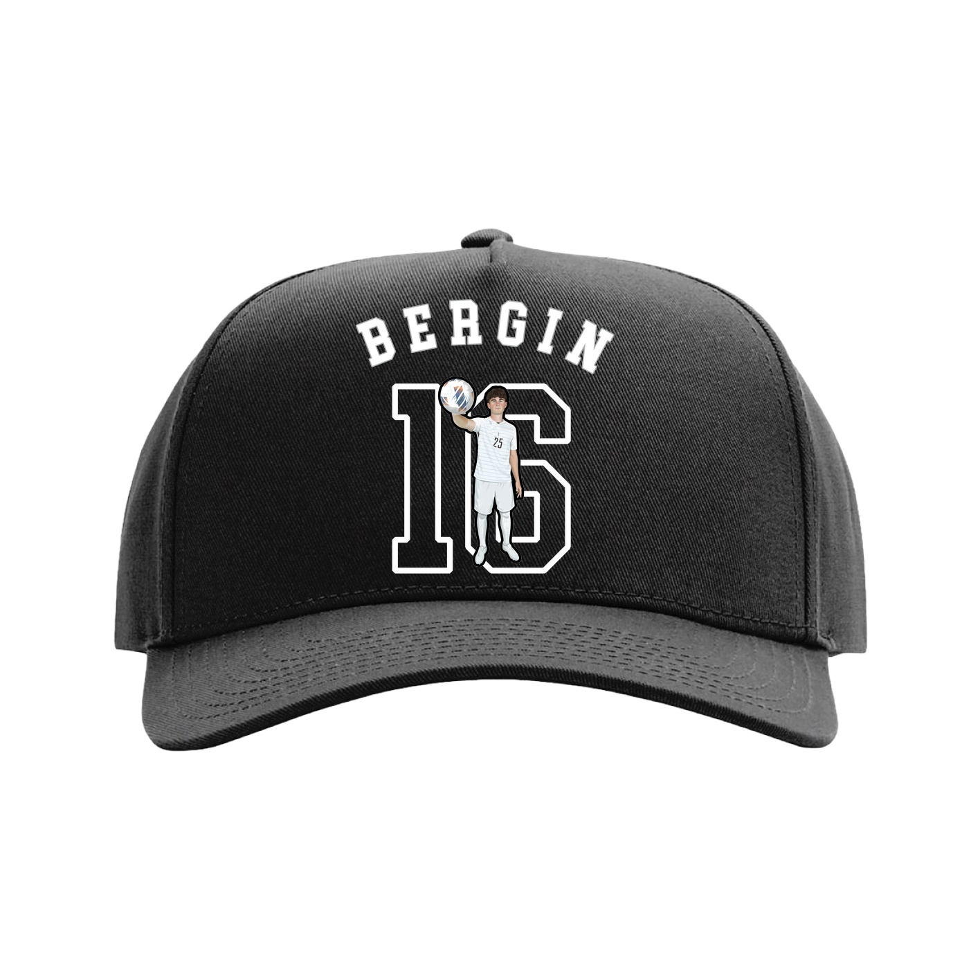 Full Fabric Five-Panel Champ Cap — Shirsey Arch in Black