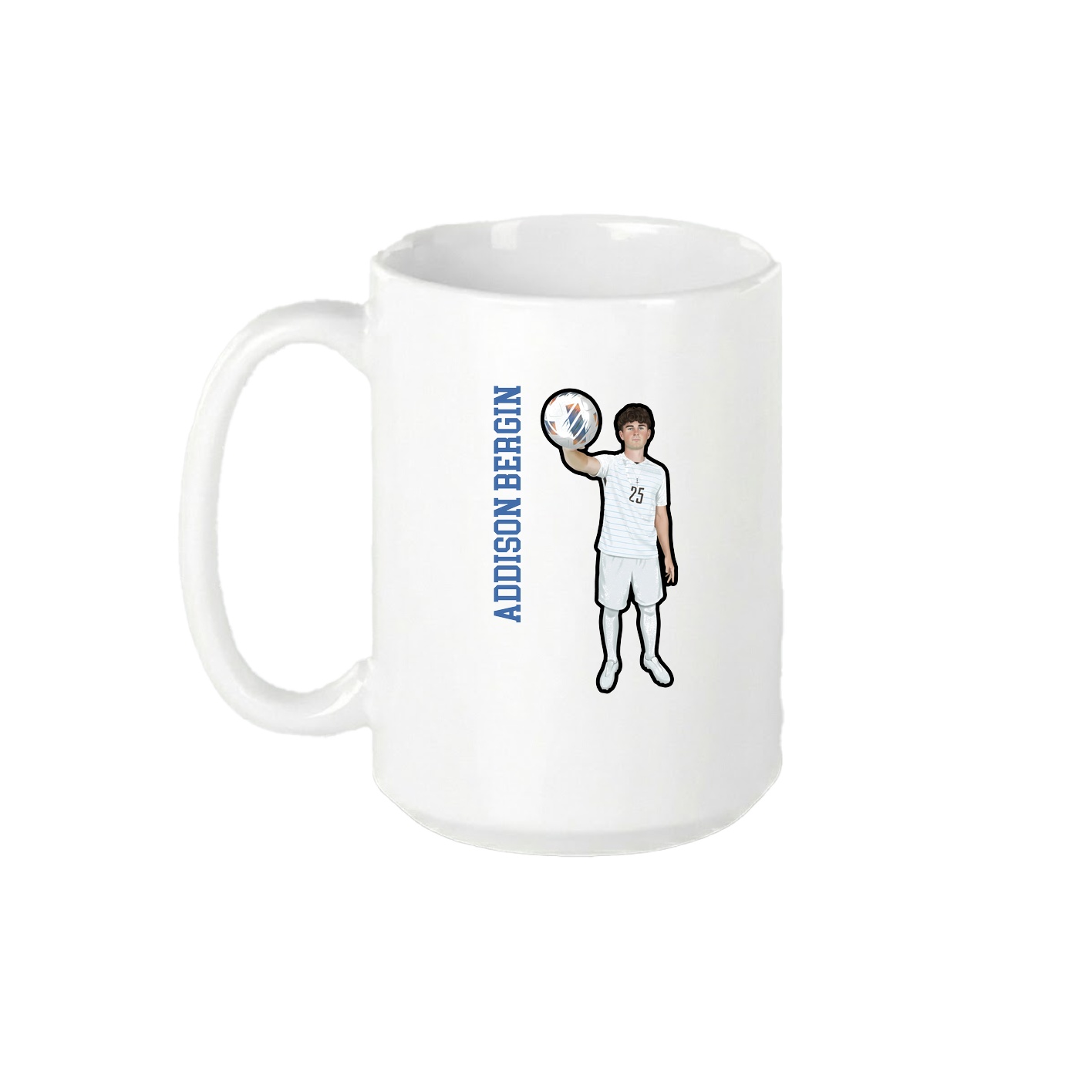 15oz Coffee Mug — Name Vertical in White