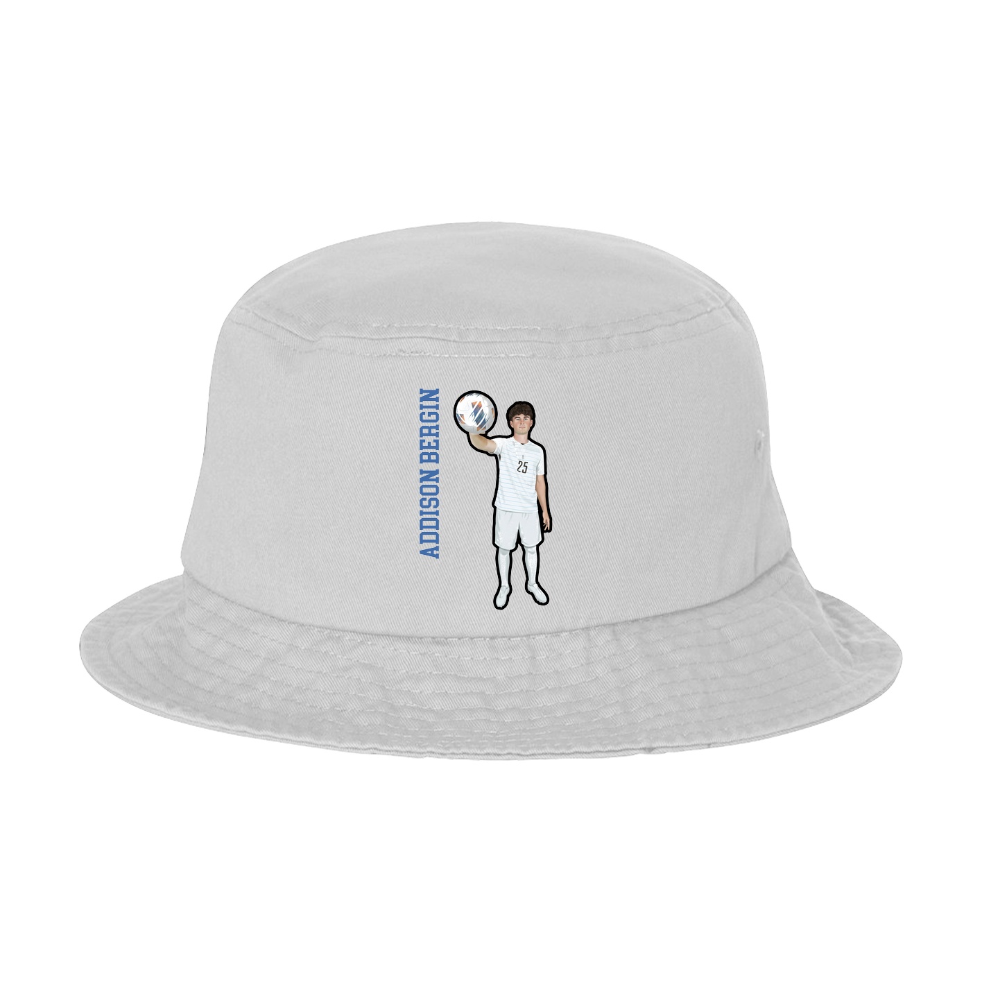 Bucket Cap — Name Vertical in White