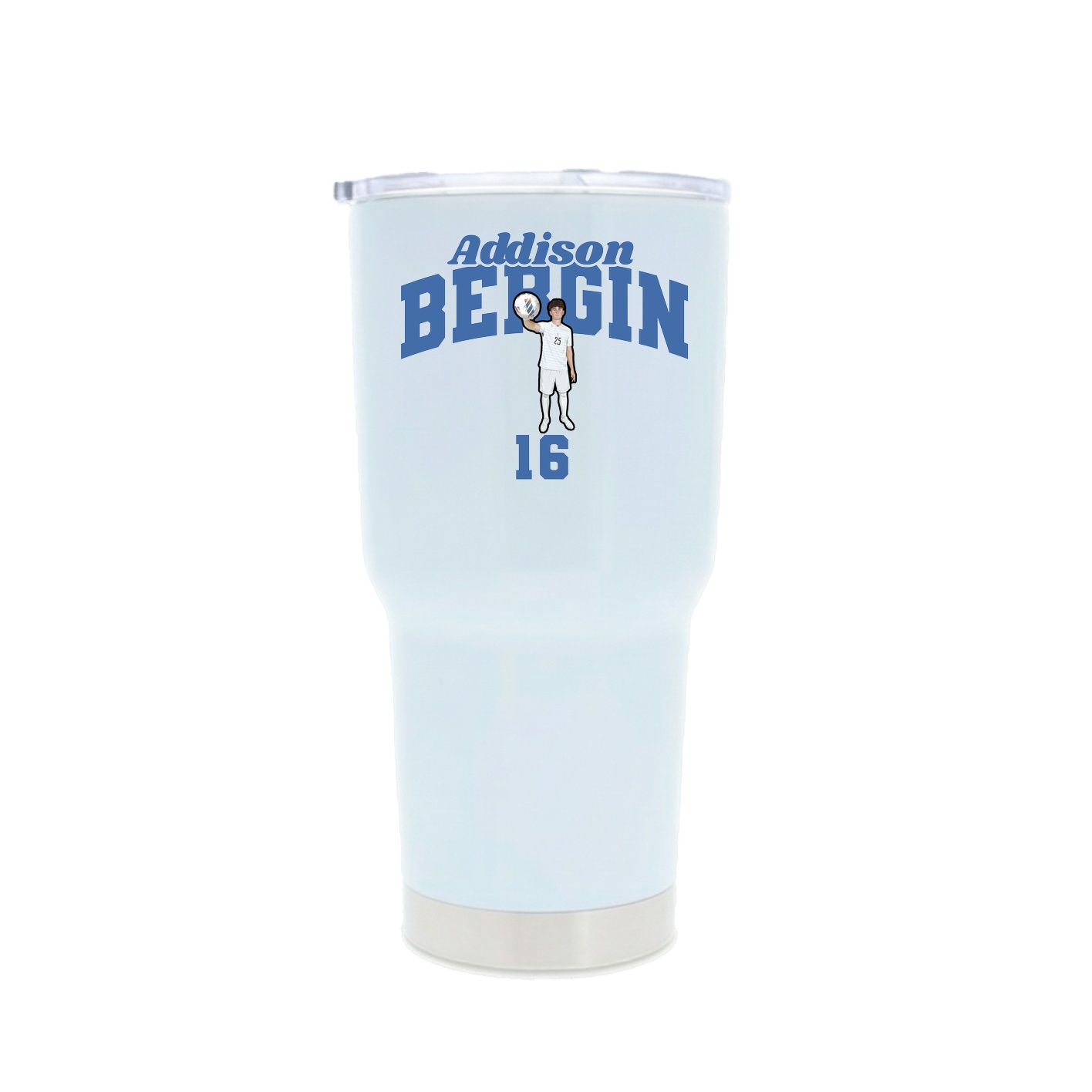 30oz Stainless Steel Tumbler — Signature Arch in White