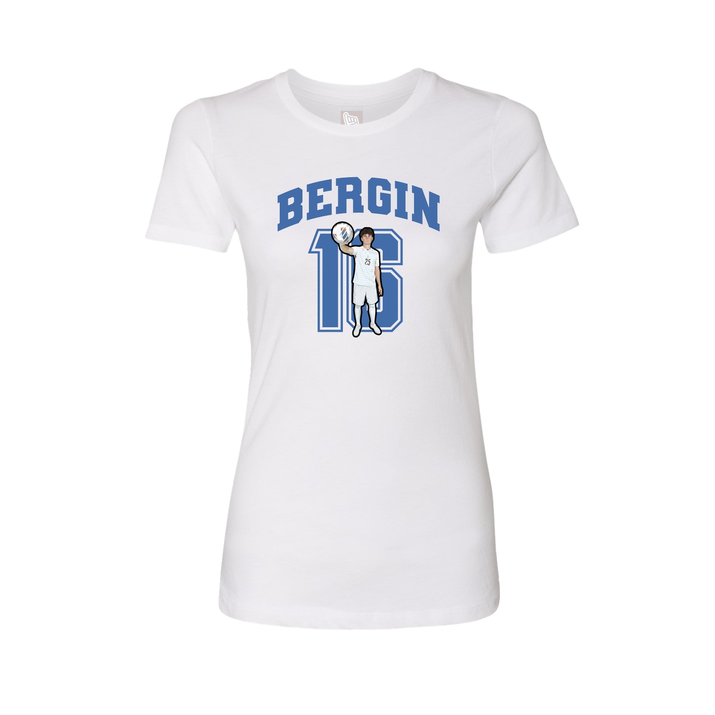 Fitted Women's Tee — Number in White