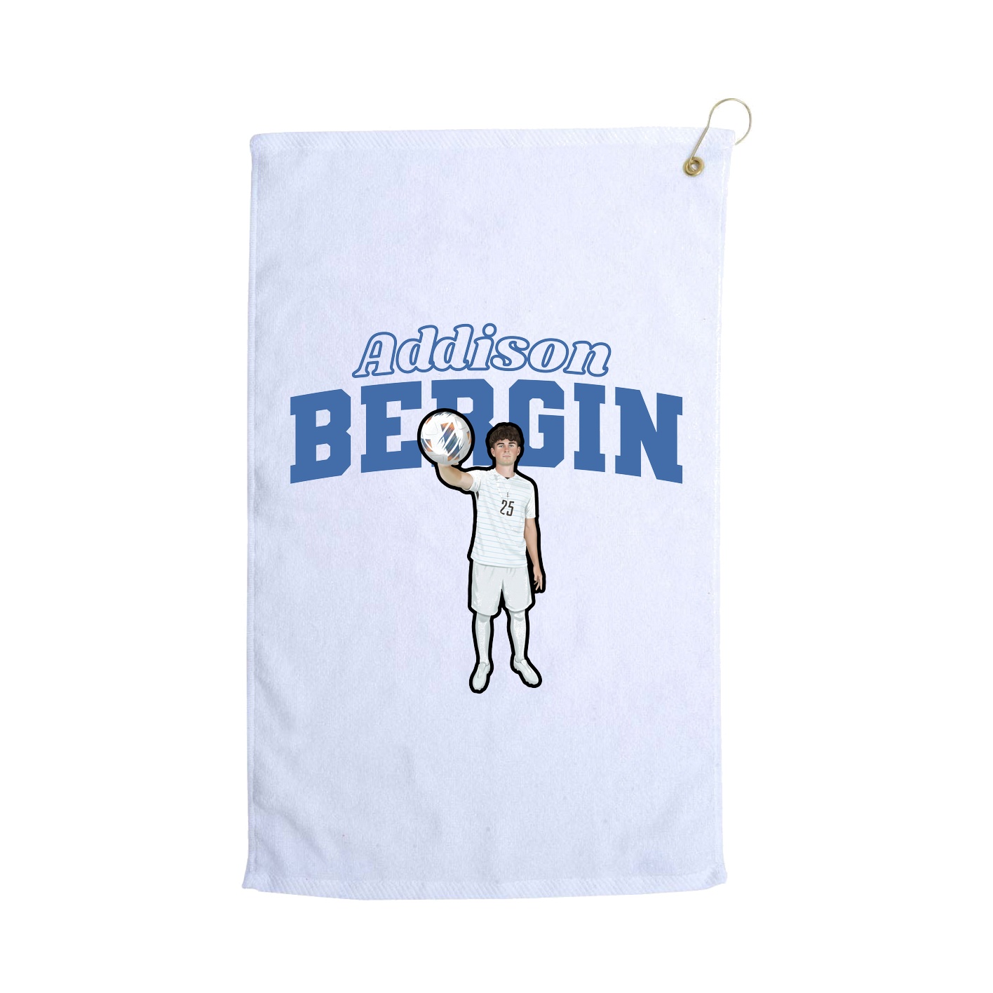 Golf Towel — Name Arch in White