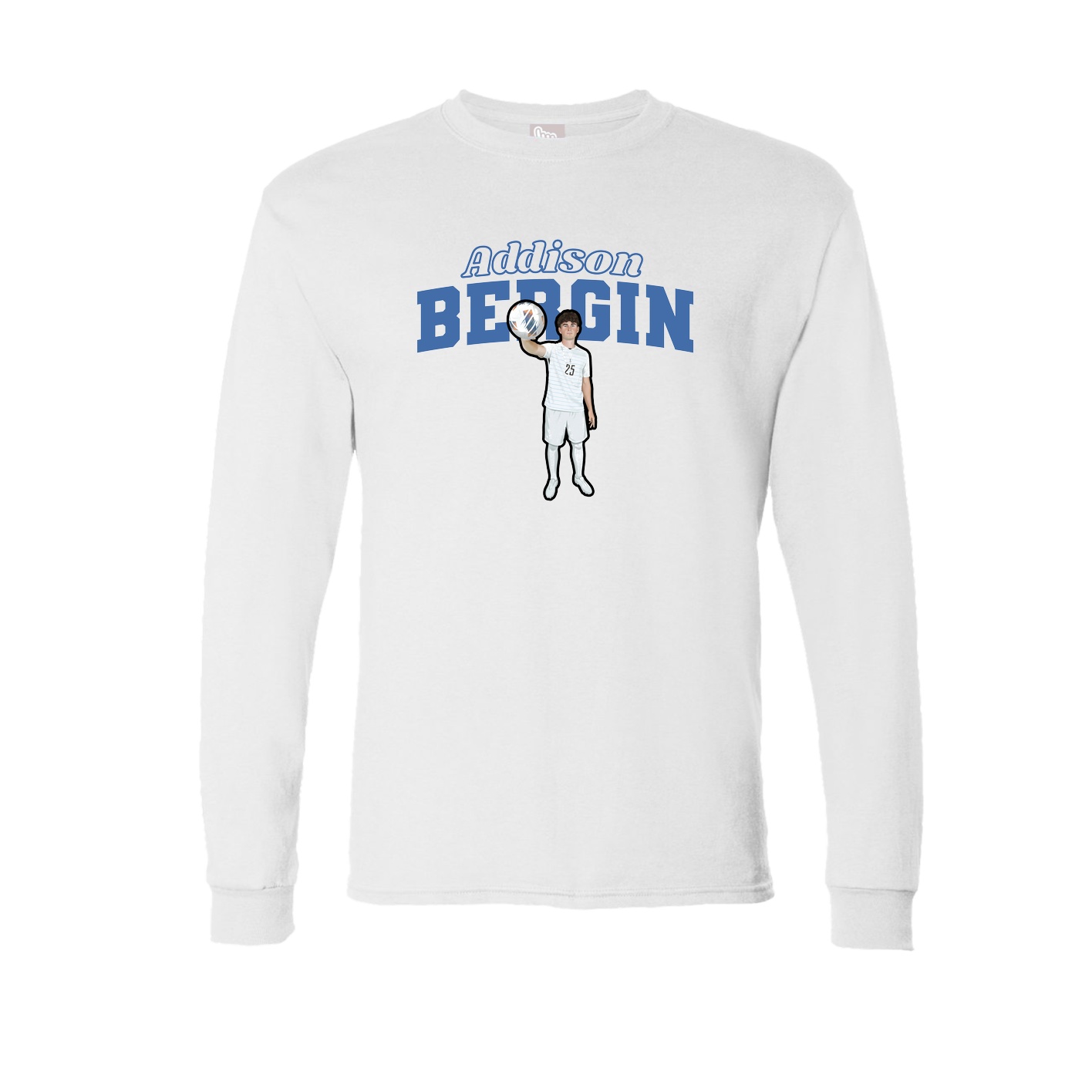 Long Sleeve Tee — Name Arch in White