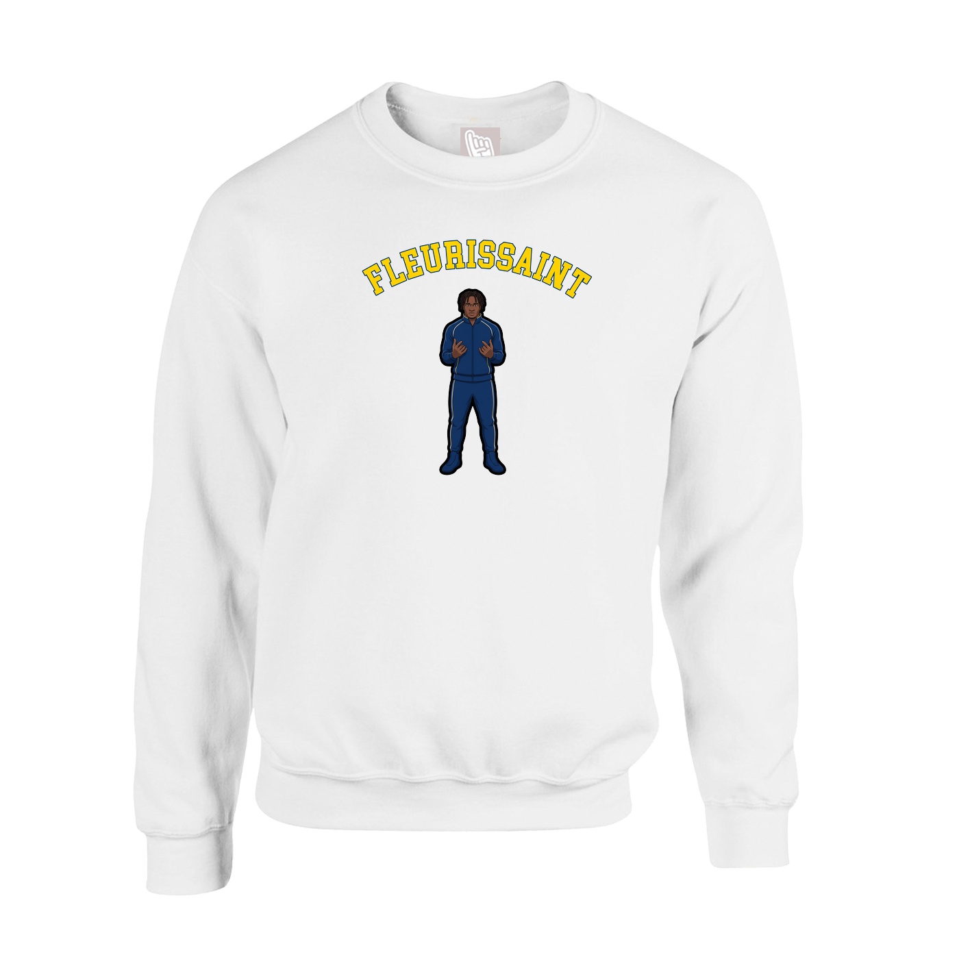 Fleece Crew — Shirsey Arch in White