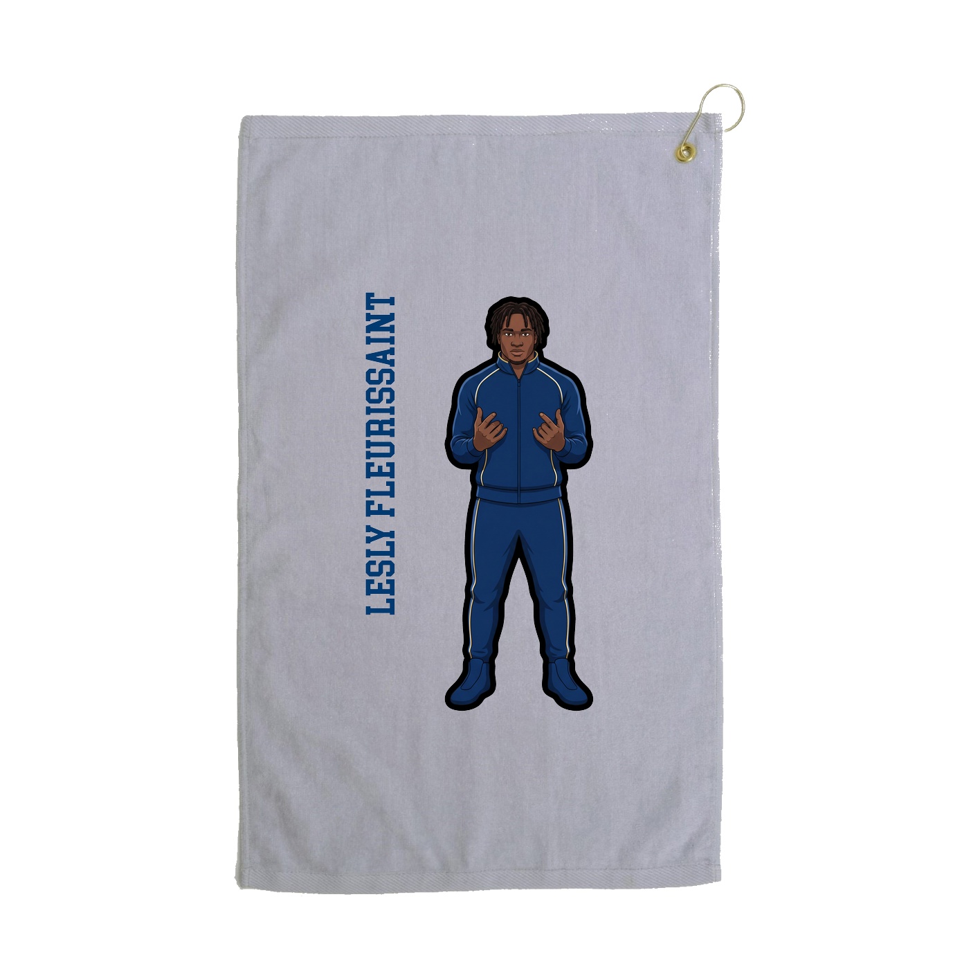 Golf Towel — Name Vertical in Grey