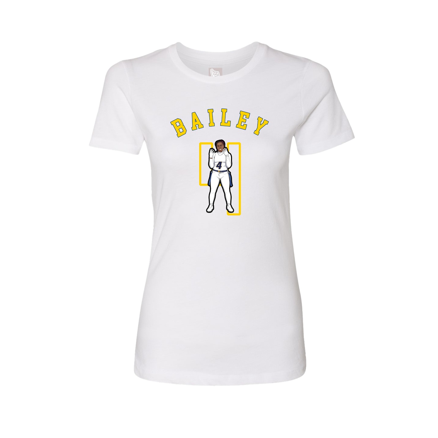 Fitted Women's Tee — Shirsey Arch in White
