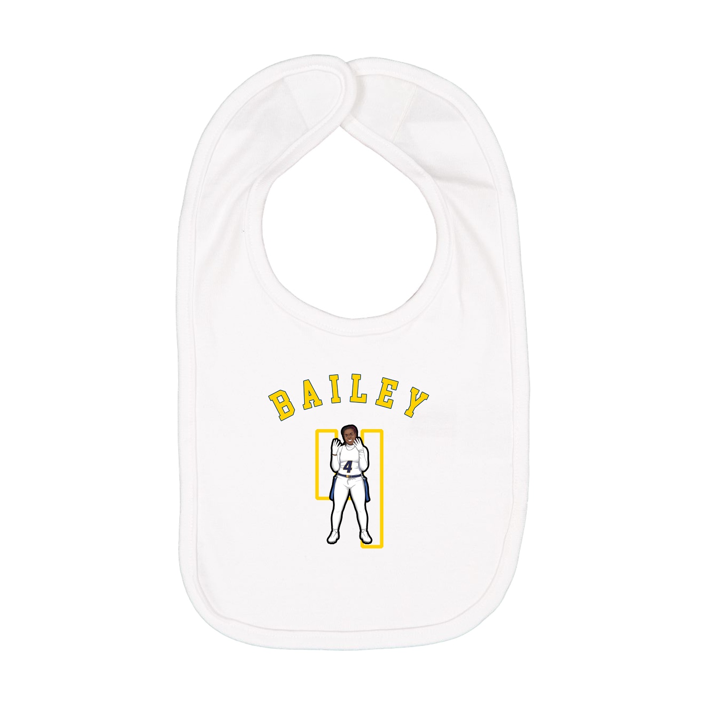 Infant Bib — Shirsey Arch in White