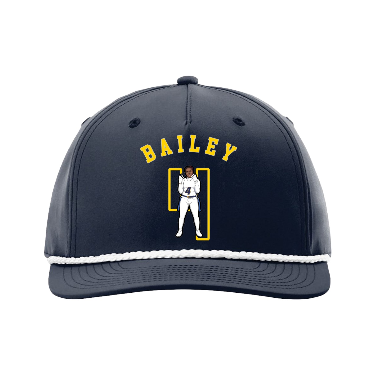 Five-Panel Classic Rope Cap — Shirsey Arch in Navy