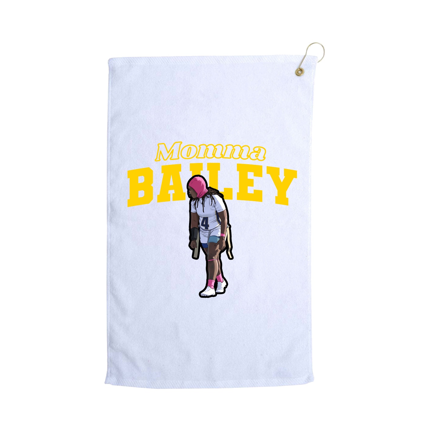 Golf Towel — Mothers Day Block in White