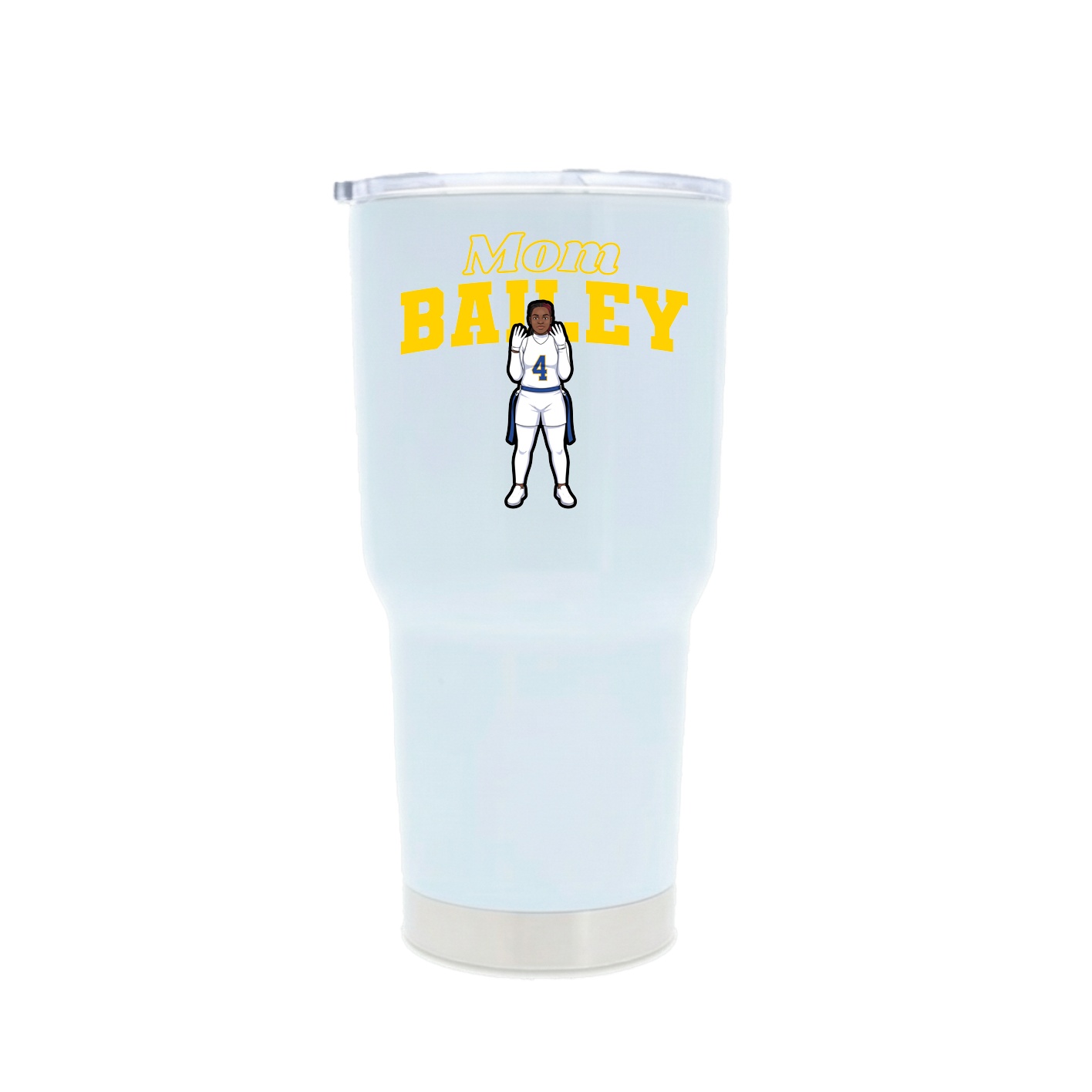 30oz Stainless Steel Tumbler — Mothers Day Block in White