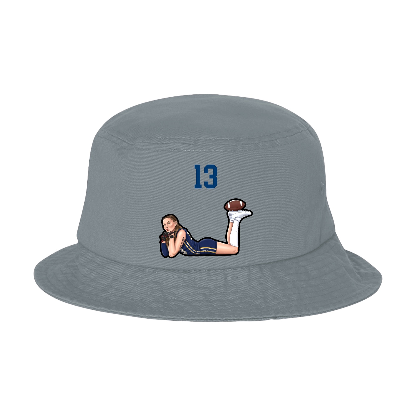 Bucket Cap — Number Top in Grey