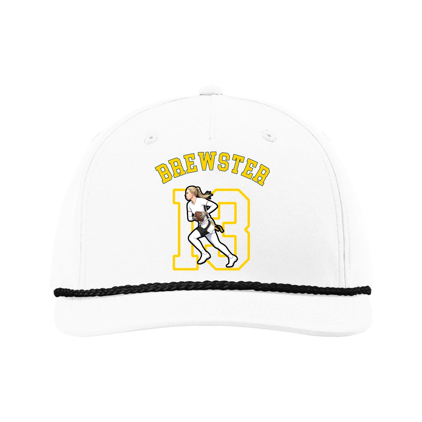 Five-Panel Classic Rope Cap — Shirsey Arch in White