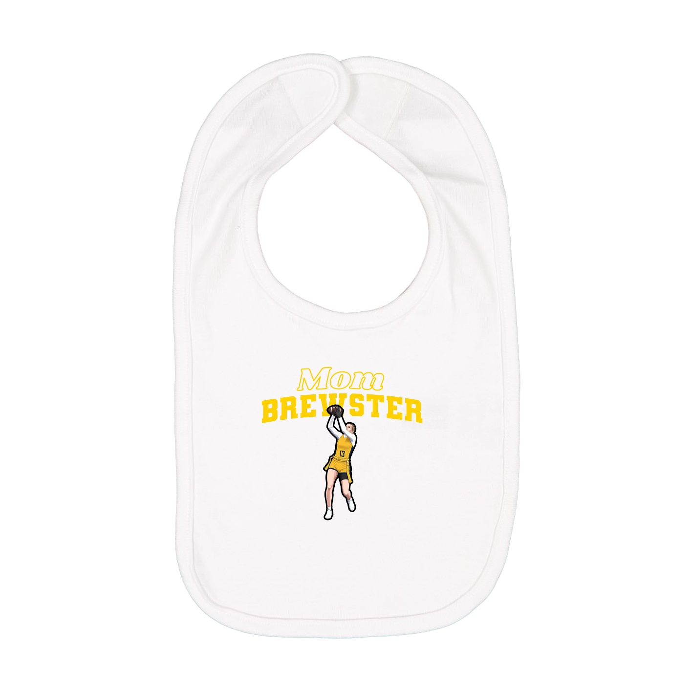 Infant Bib — Mothers Day Block in White