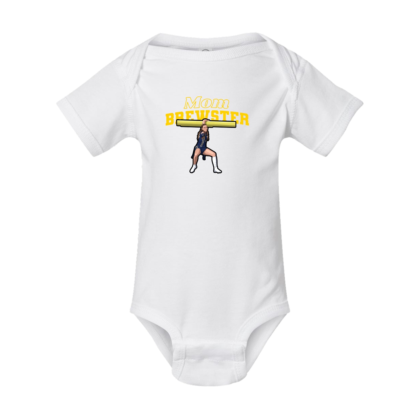 Baby Onesie — Mothers Day Block in White