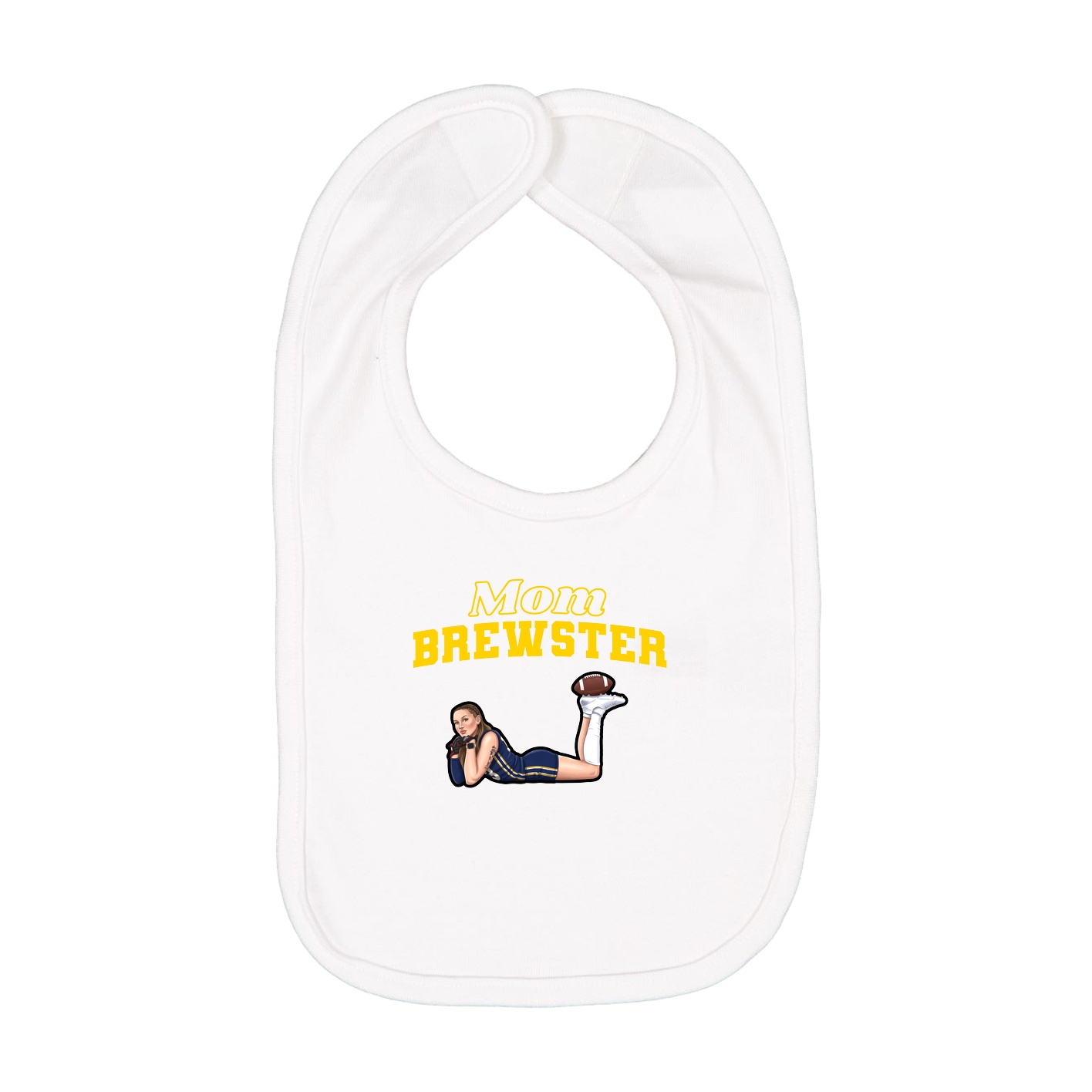 Infant Bib — Mothers Day Block in White