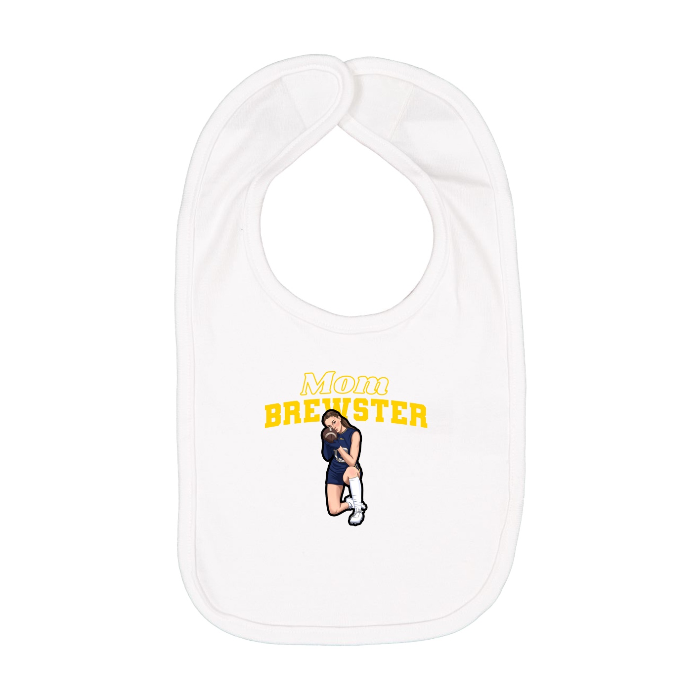Infant Bib — Mothers Day Block in White