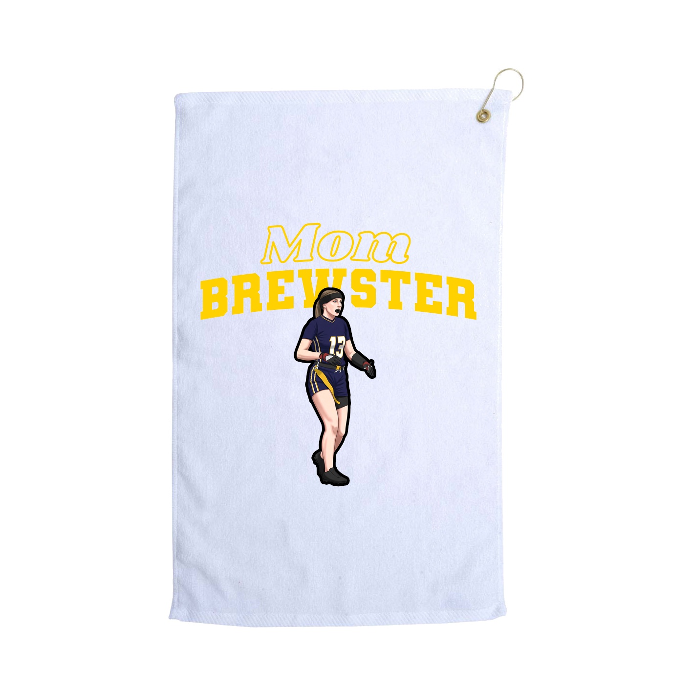Golf Towel — Mothers Day Block in White